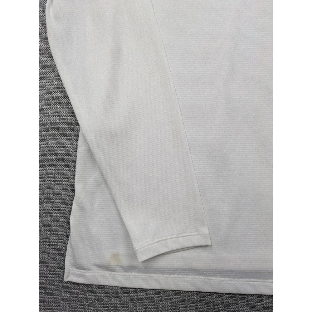Under Armour Shirt Mens Medium White Long Sleeve Fitted Performance Base Layer